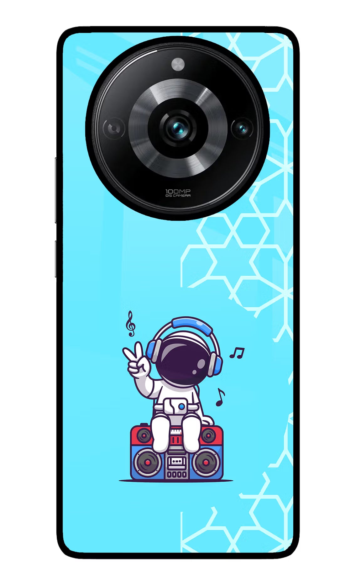 Cute Astronaut Chilling Realme Narzo 60 Pro Glass Case Back Cover by Casekaro