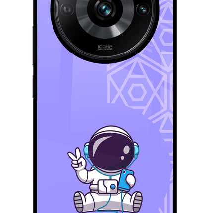 Cute Astronaut Chilling Realme Narzo 60 Pro Glass Case