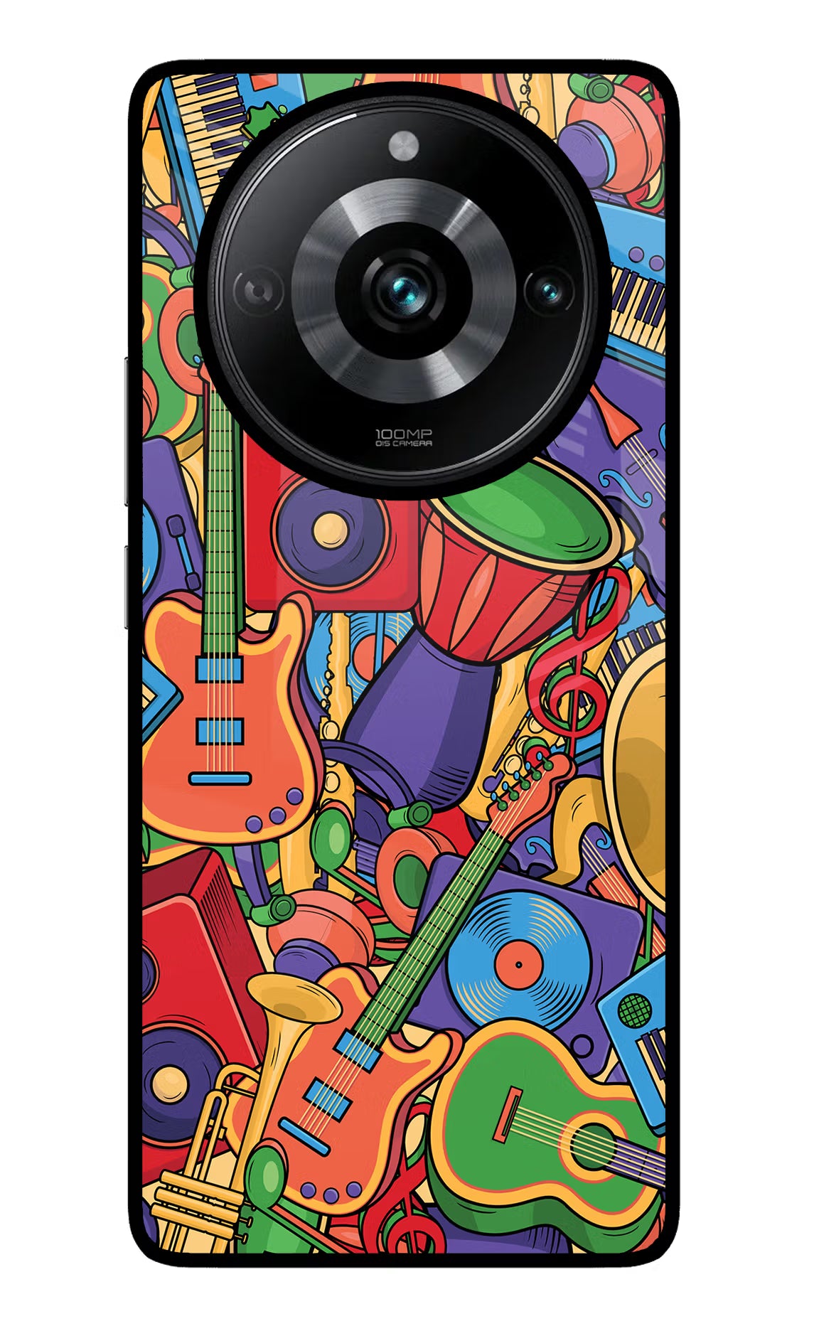 Music Instrument Doodle Realme Narzo 60 Pro Glass Case Back Cover by Casekaro
