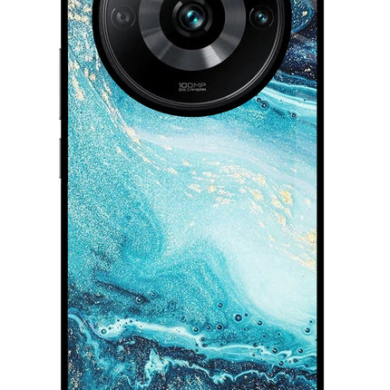 Blue Glitter Marble Realme Narzo 60 Pro Glass Case