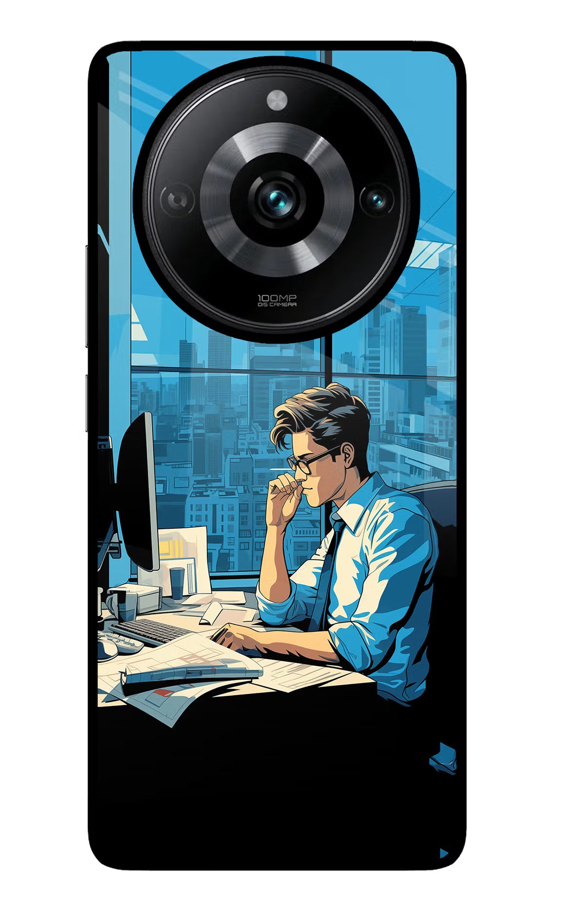 Focused Hustler (AI Generated) Realme Narzo 60 Pro Glass Case Back Cover by Casekaro