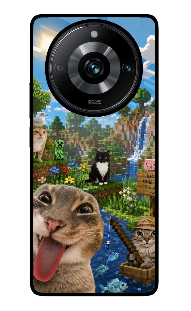 Minecraft Cat Chaos Realme Narzo 60 Pro Glass Case