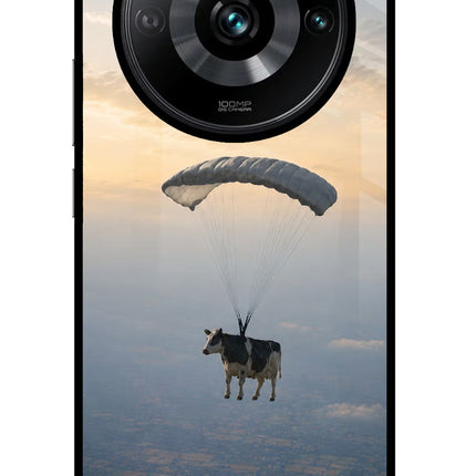 Skydiving Cow Realme Narzo 60 Pro Glass Case