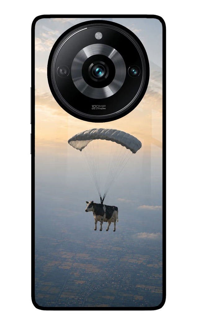 Skydiving Cow Realme Narzo 60 Pro Glass Case