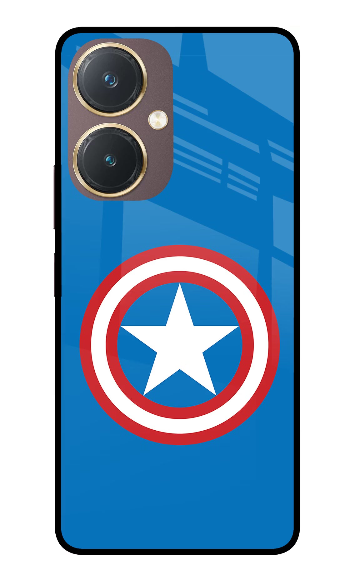 Captain America Logo Vivo Y27 Glass Case Back Cover by Casekaro