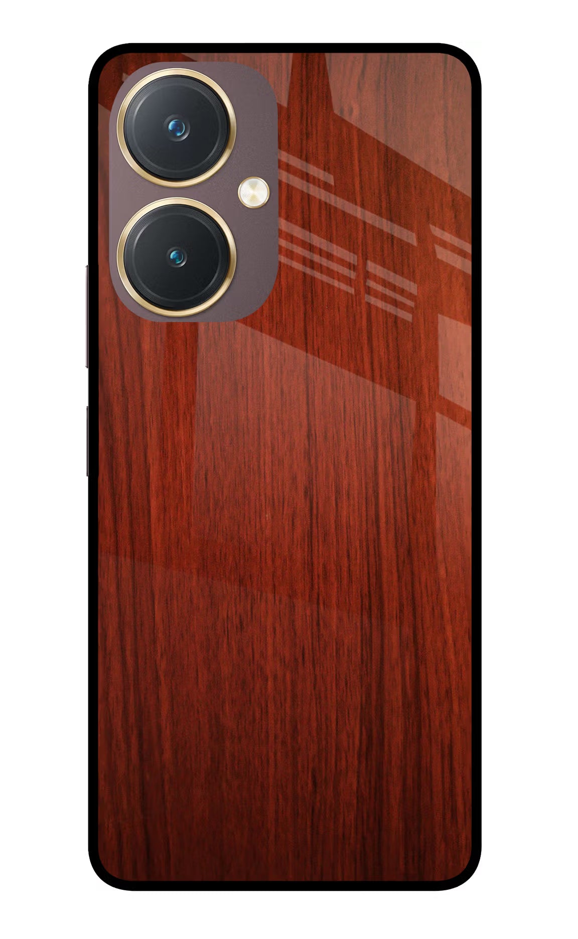 Wooden Plain Pattern Vivo Y27 Glass Case Back Cover by Casekaro
