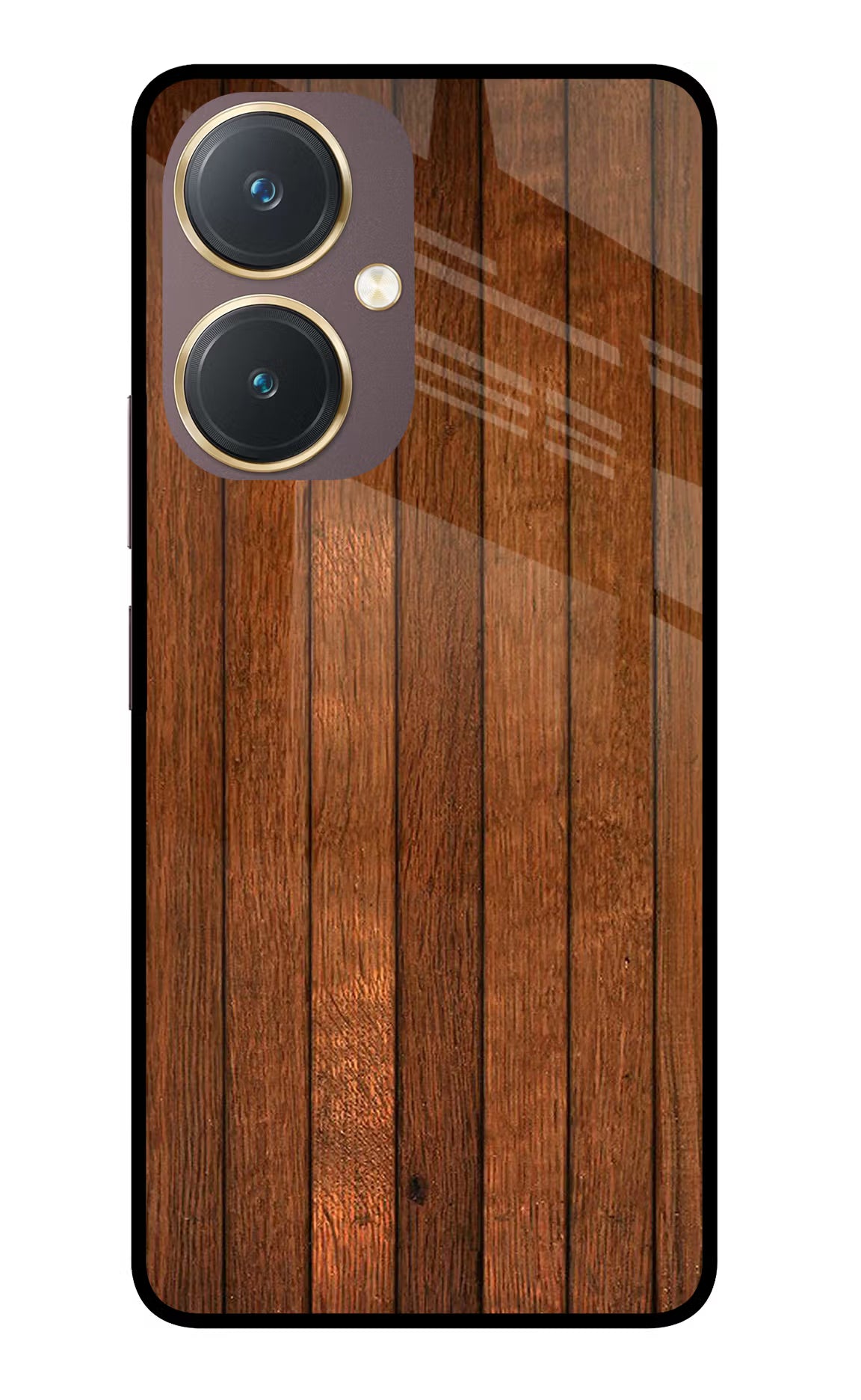 Wooden Artwork Bands Vivo Y27 Glass Case