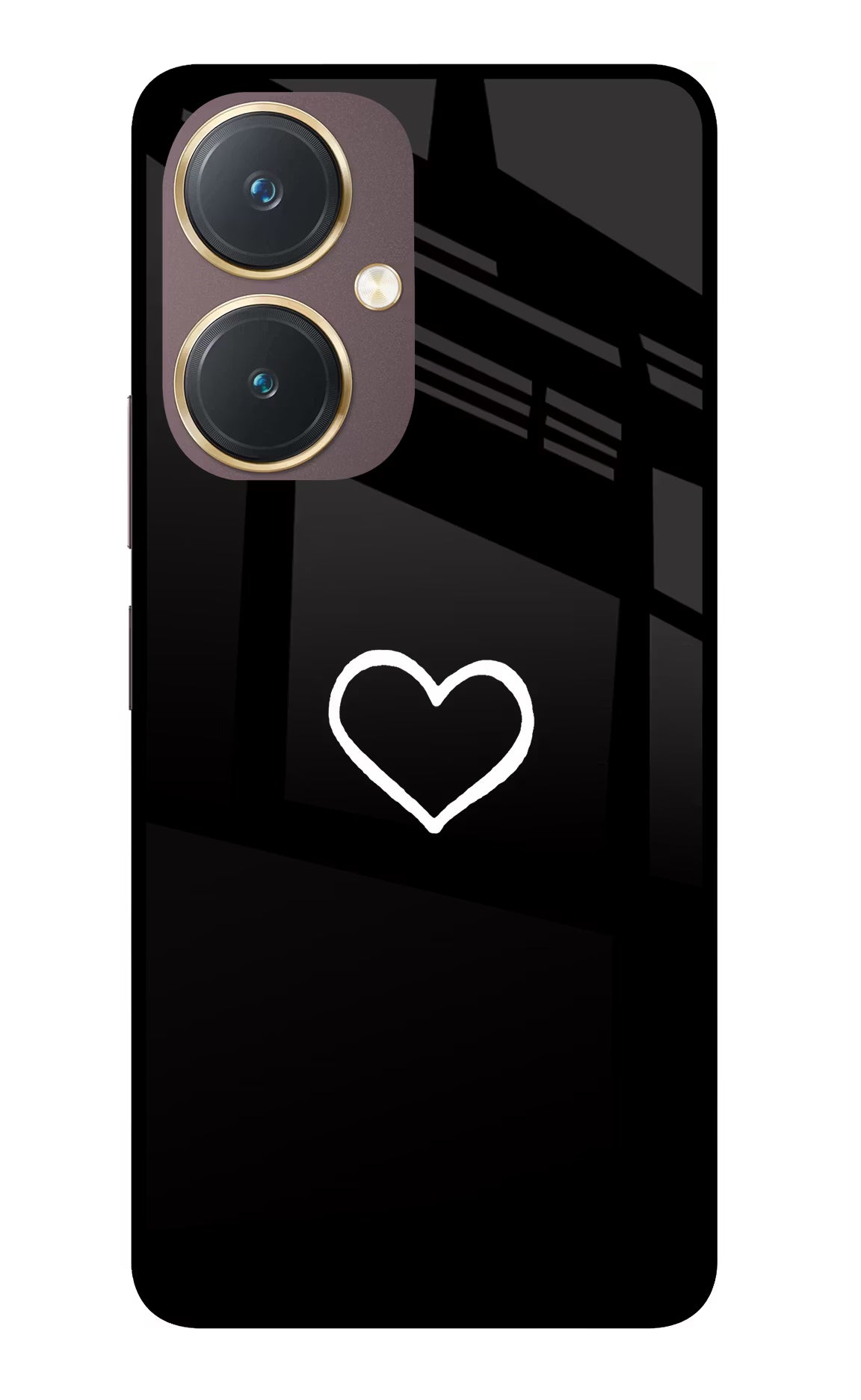 Heart Vivo Y27 Glass Case Back Cover by Casekaro