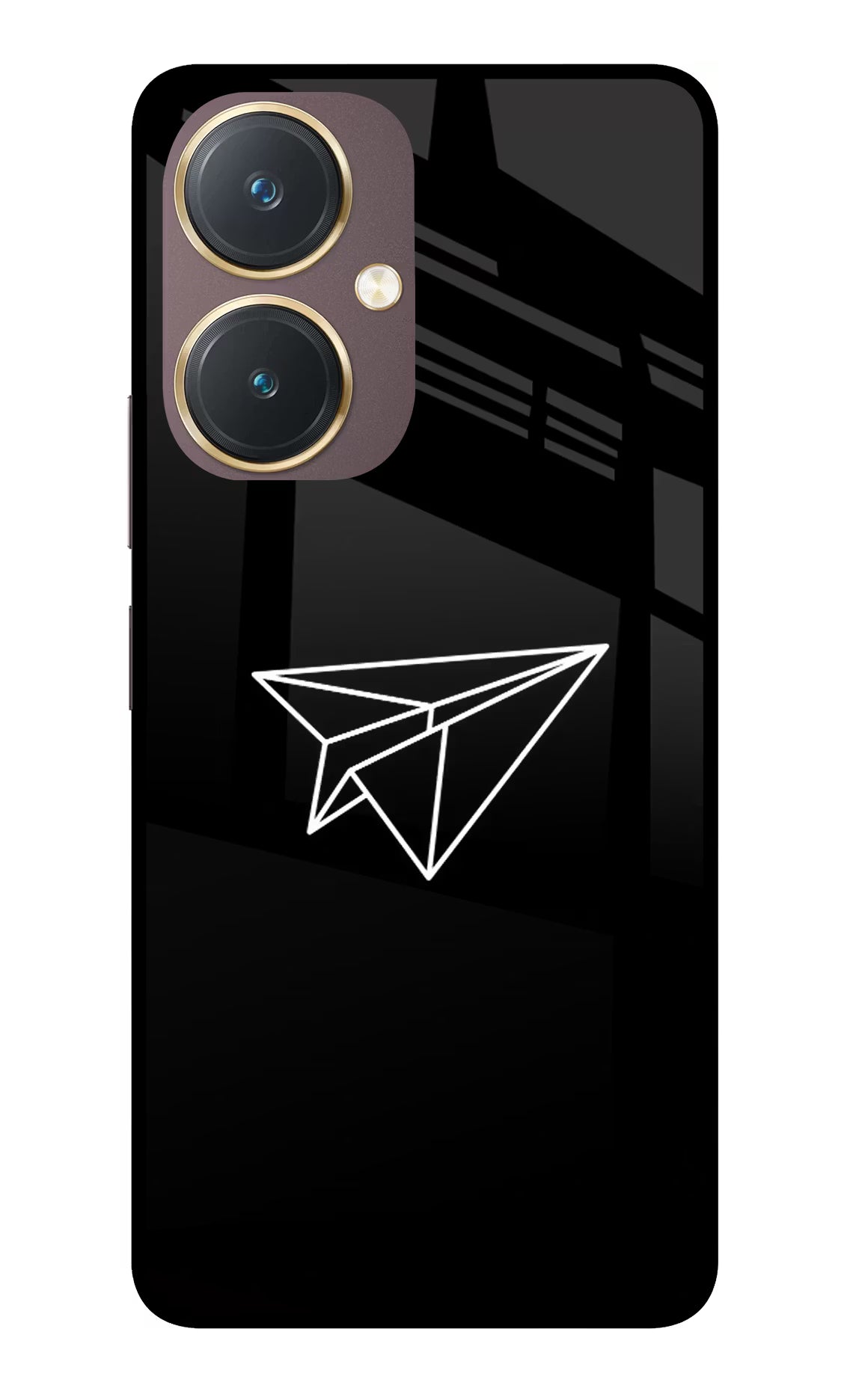 Paper Plane White Vivo Y27 Glass Case Back Cover by Casekaro