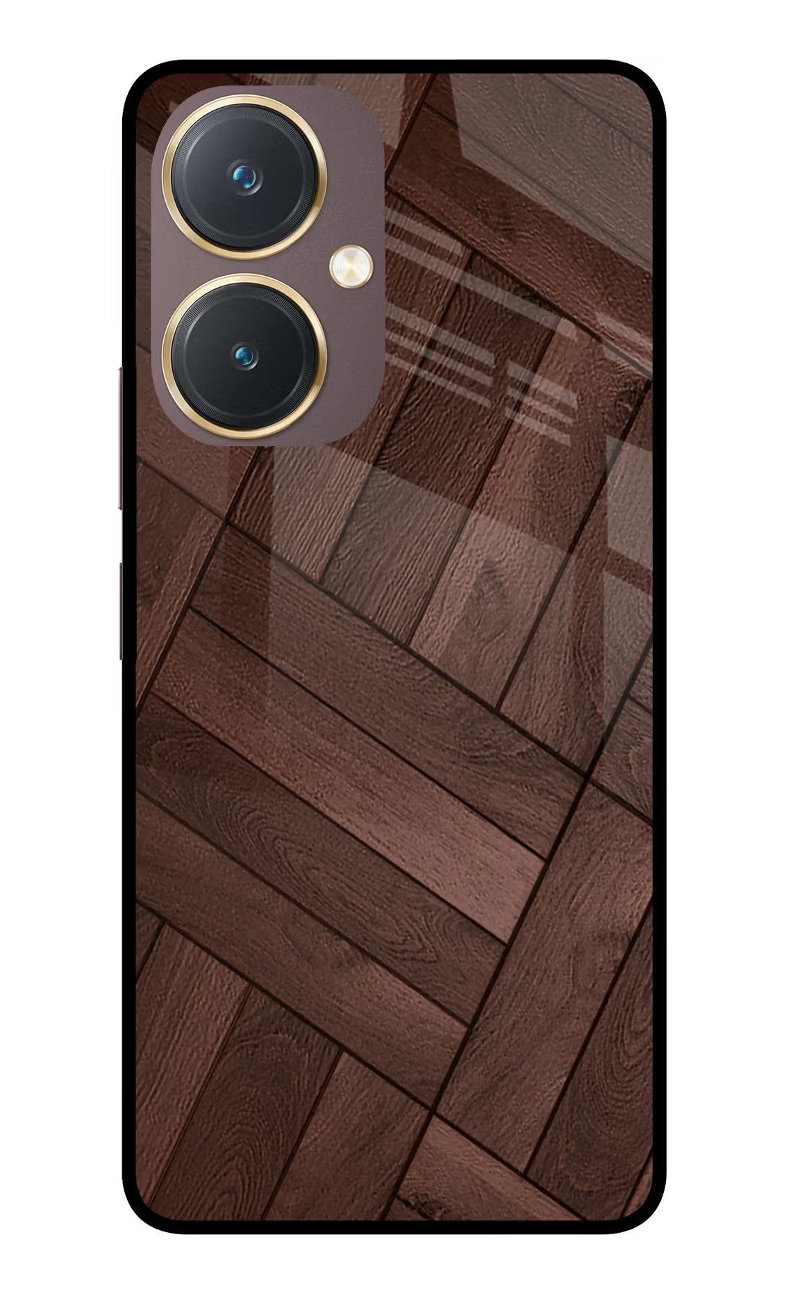 Wooden Texture Design Vivo Y27 Glass Case