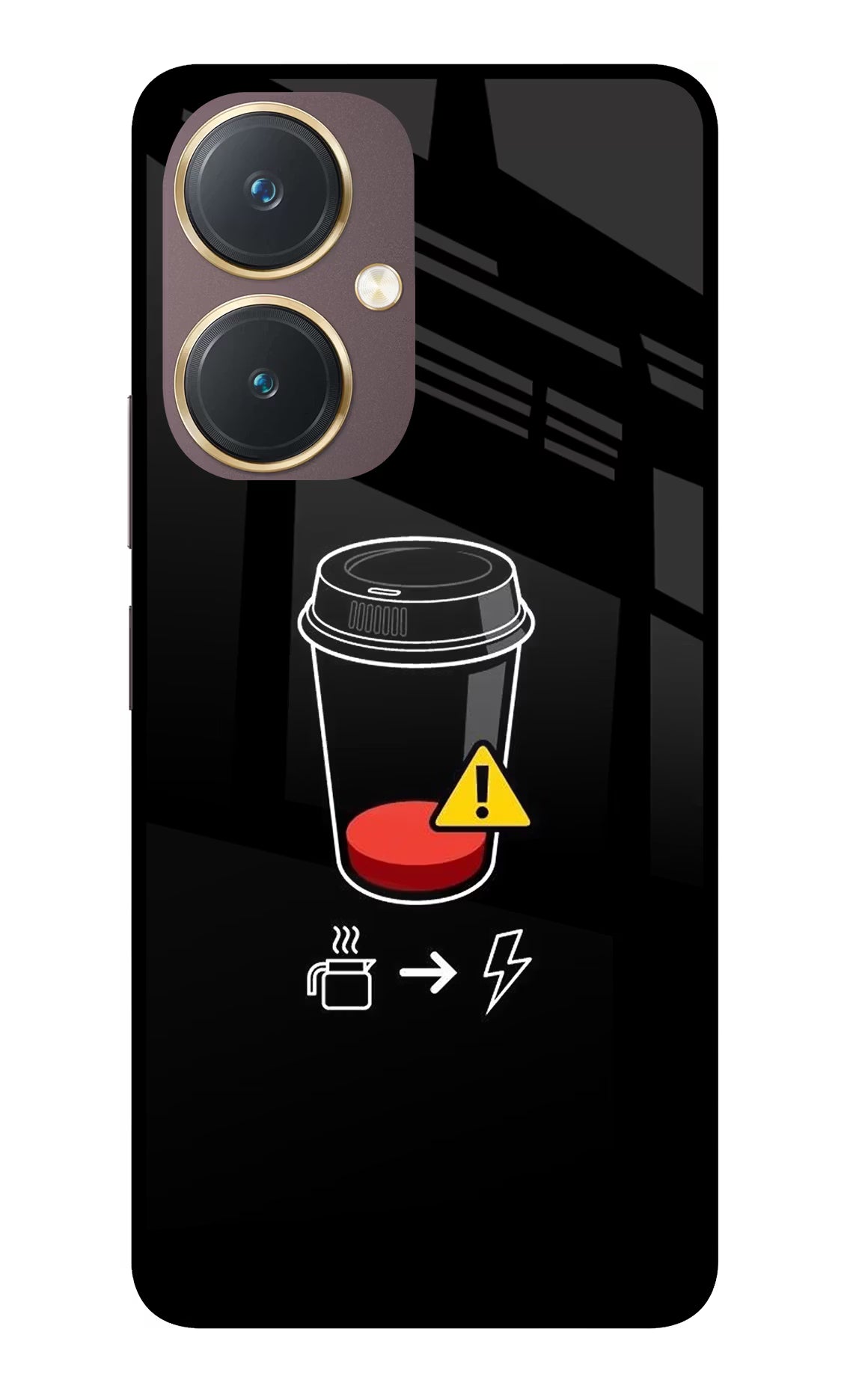 Coffee Vivo Y27 Glass Case Back Cover by Casekaro