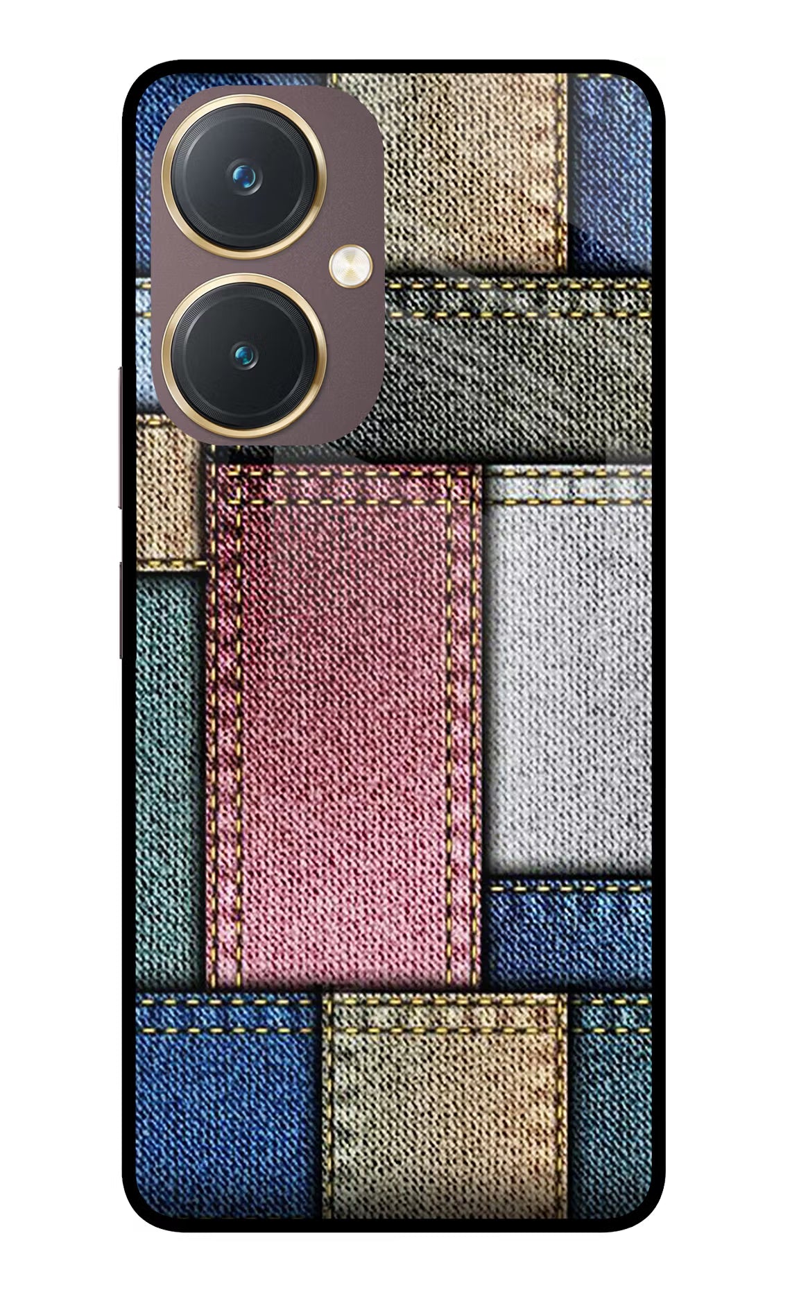Multicolor Jeans Vivo Y27 Glass Case Back Cover by Casekaro
