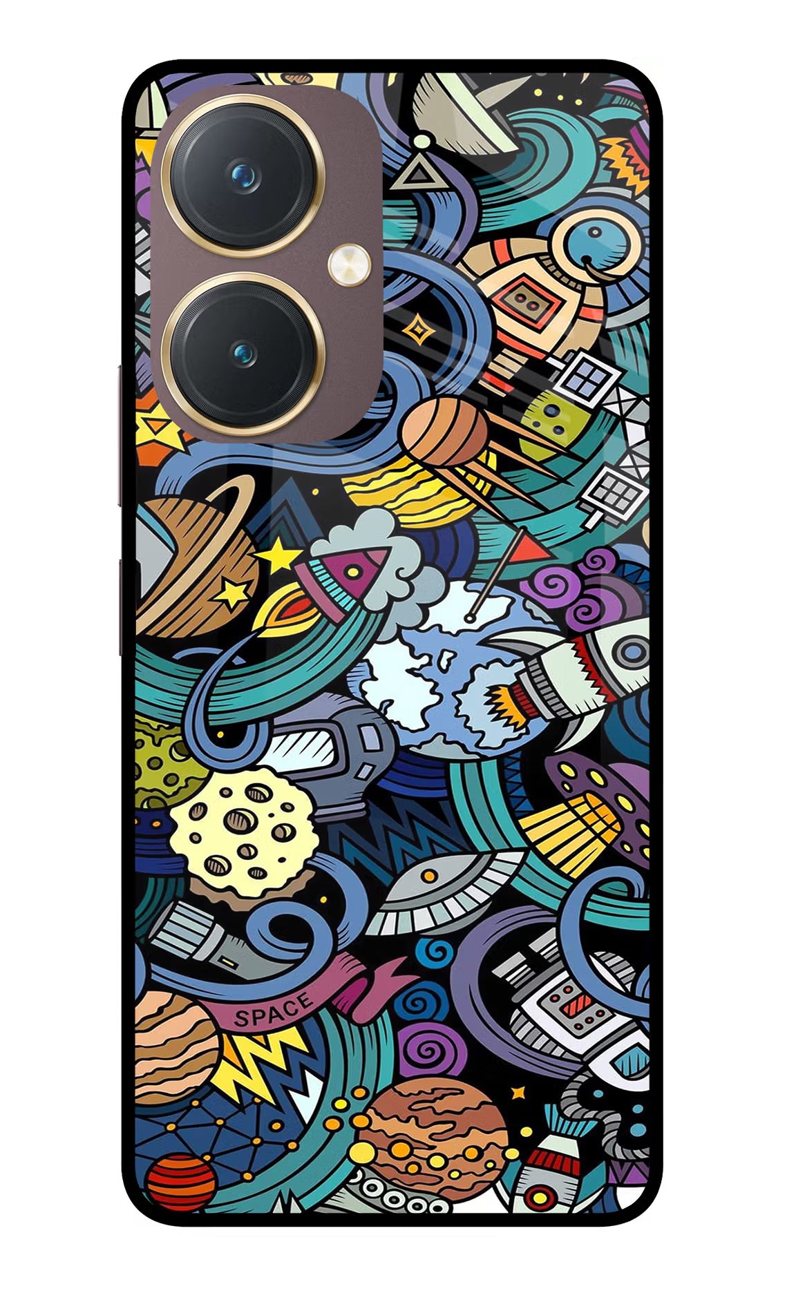 Space Abstract Vivo Y27 Glass Case Back Cover by Casekaro