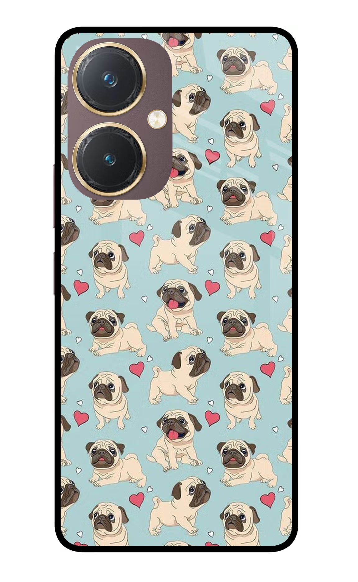 Pug Dog Vivo Y27 Glass Case Back Cover by Casekaro