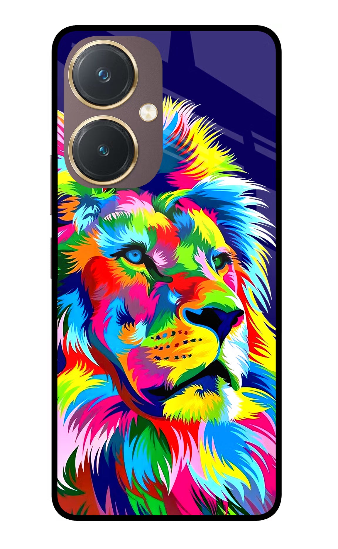 Vector Art Lion Vivo Y27 Glass Case Back Cover by Casekaro
