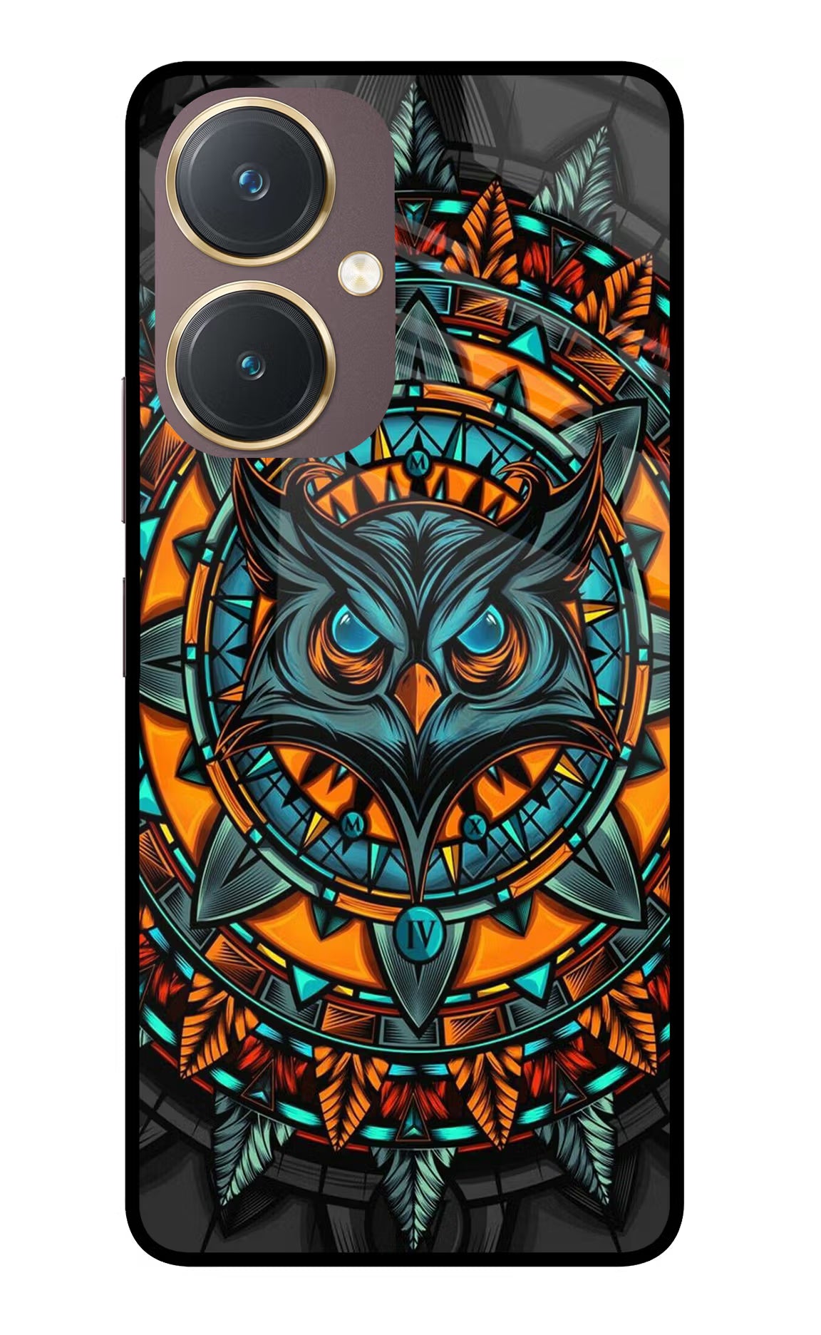 Angry Owl Art Vivo Y27 Glass Case Back Cover by Casekaro