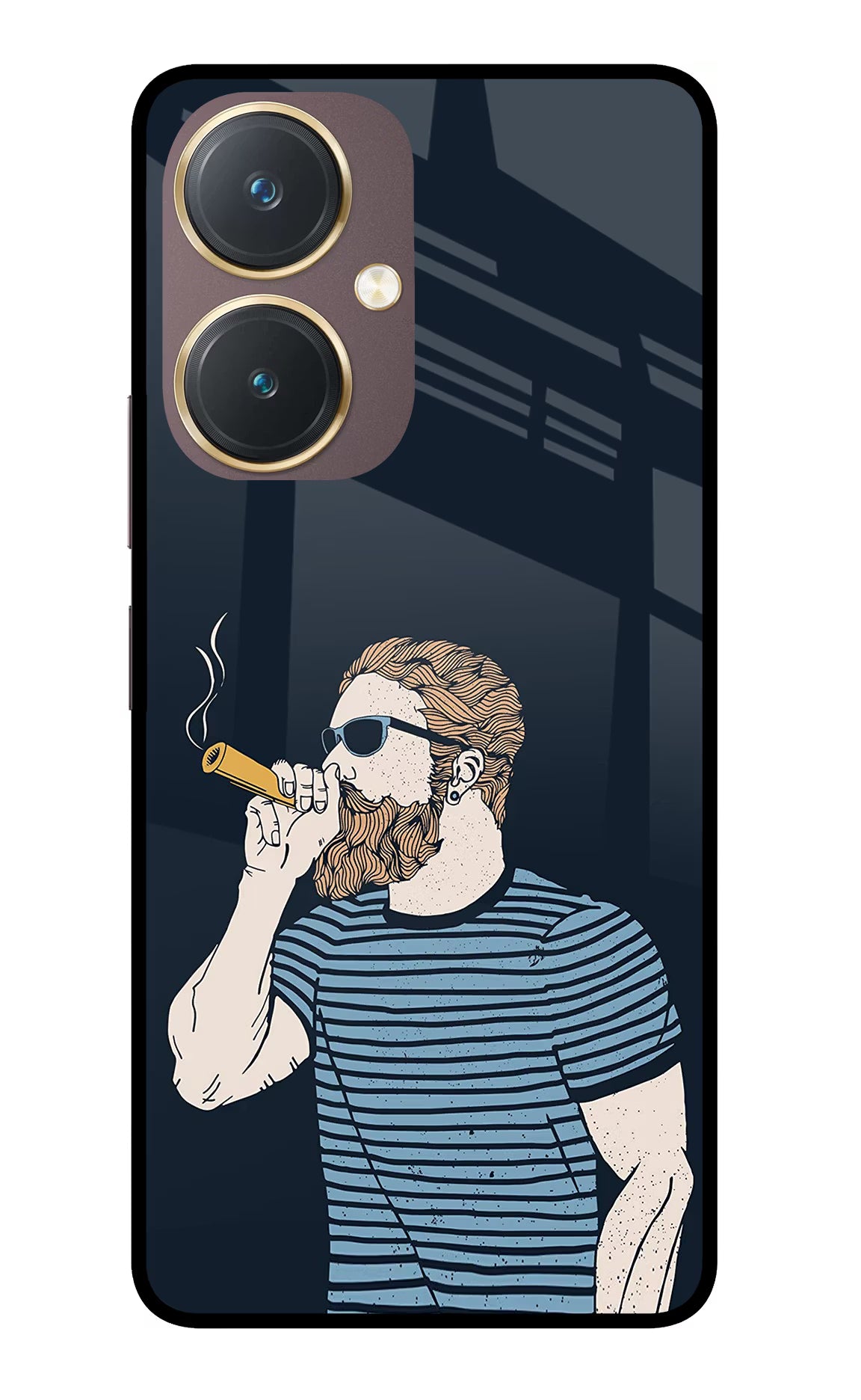 Smoking Vivo Y27 Glass Case Back Cover by Casekaro