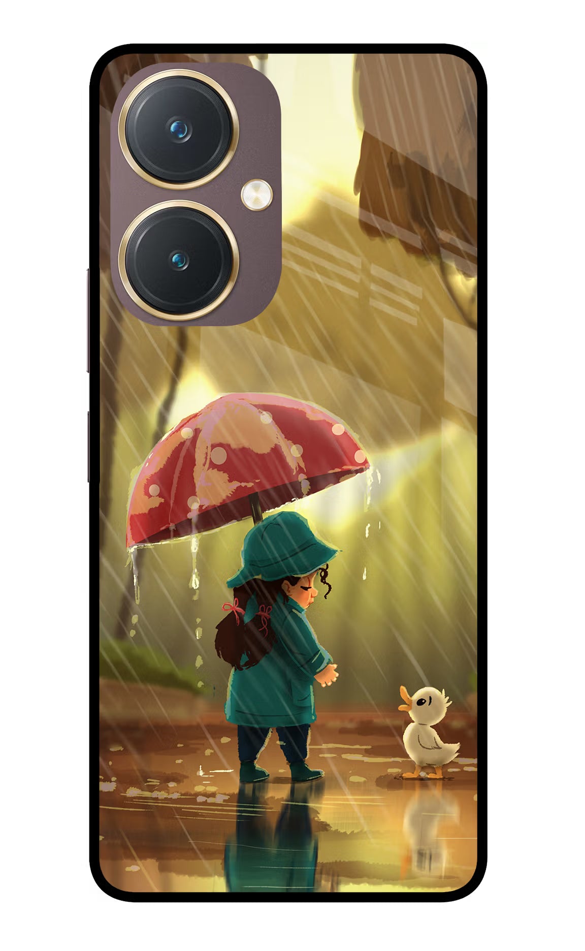 Rainy Day Vivo Y27 Glass Case Back Cover by Casekaro