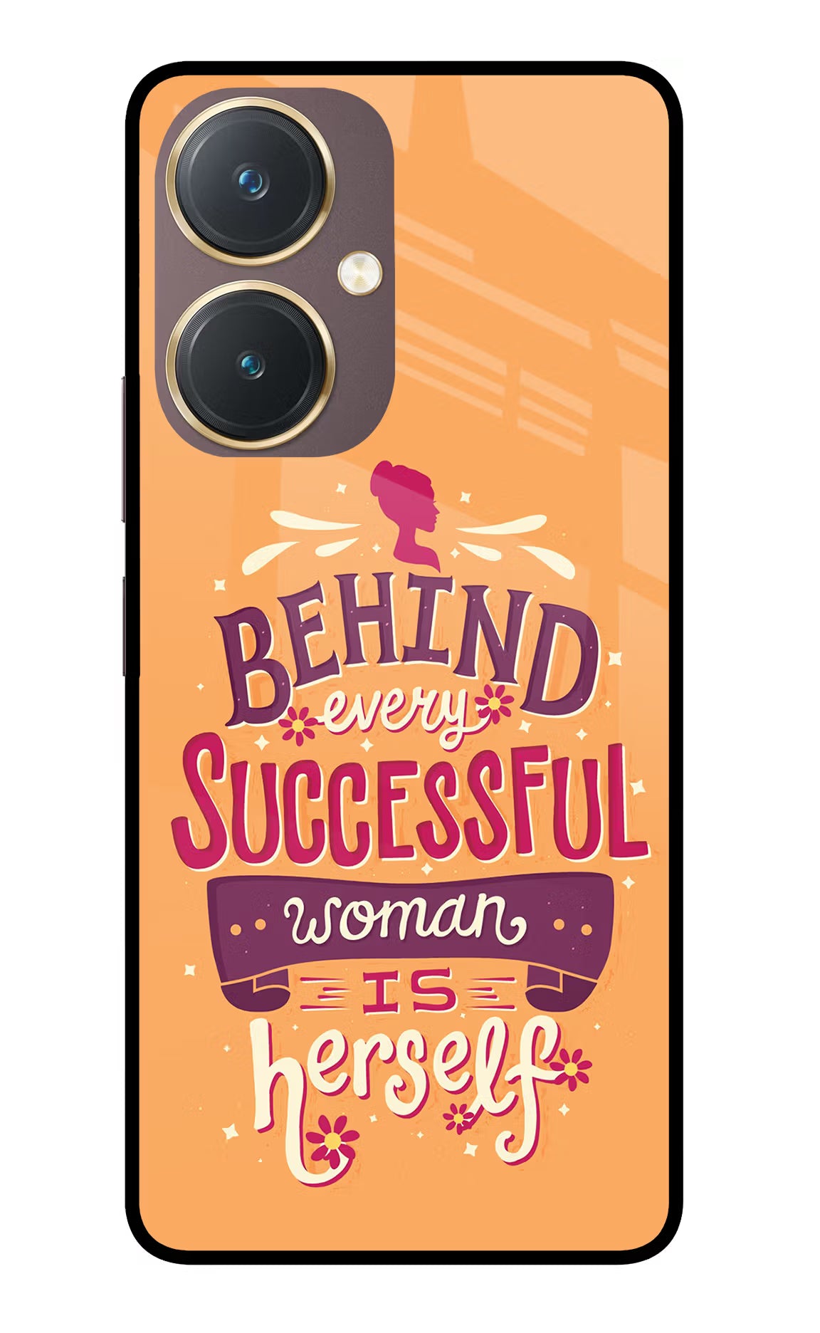 Behind Every Successful Woman There Is Herself Vivo Y27 Glass Case Back Cover by Casekaro