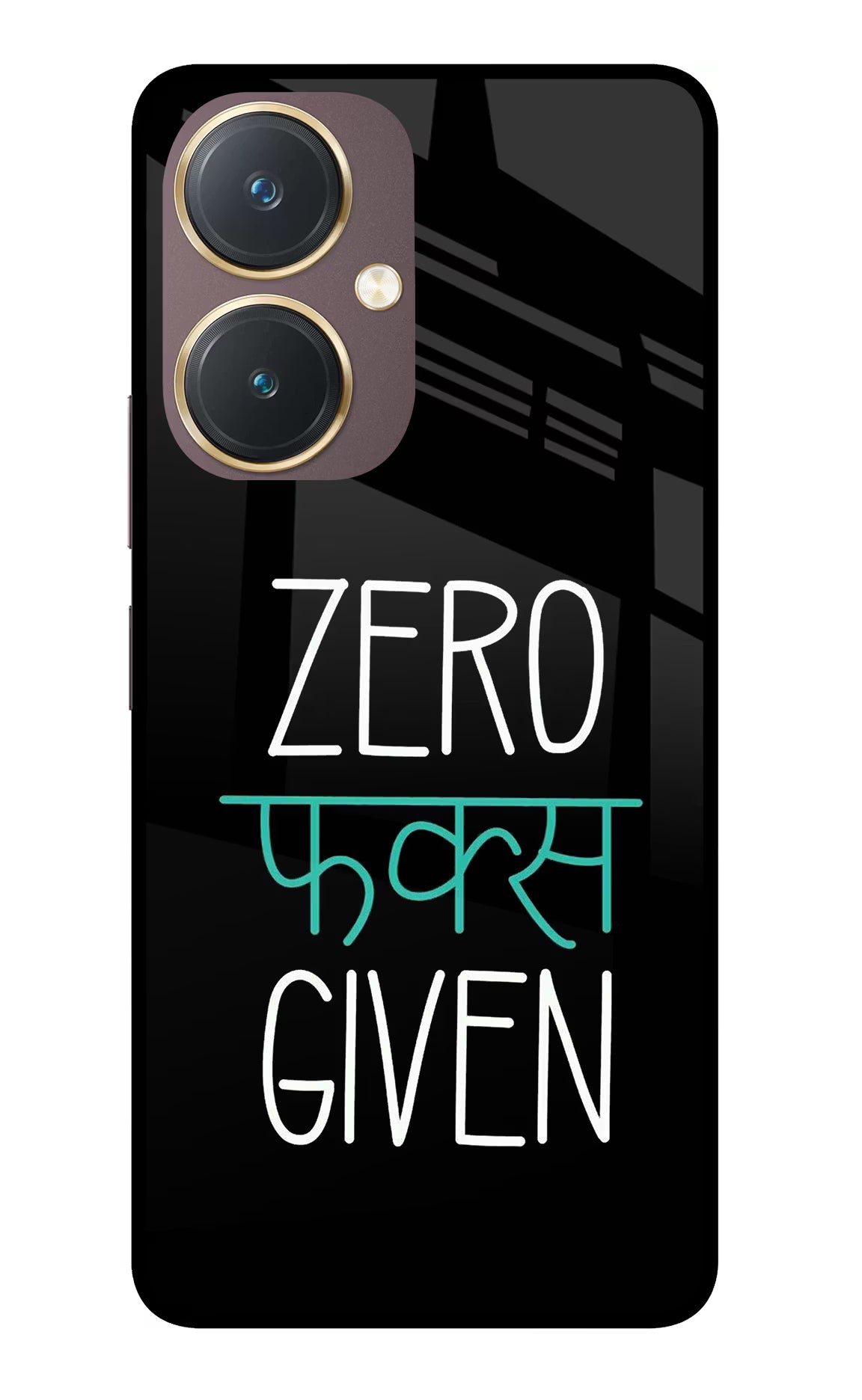 Zero Fucks Given Vivo Y27 Glass Case Back Cover by Casekaro