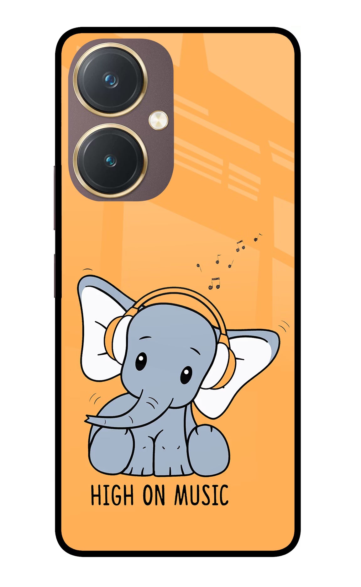 High On Music Vivo Y27 Glass Case Back Cover by Casekaro