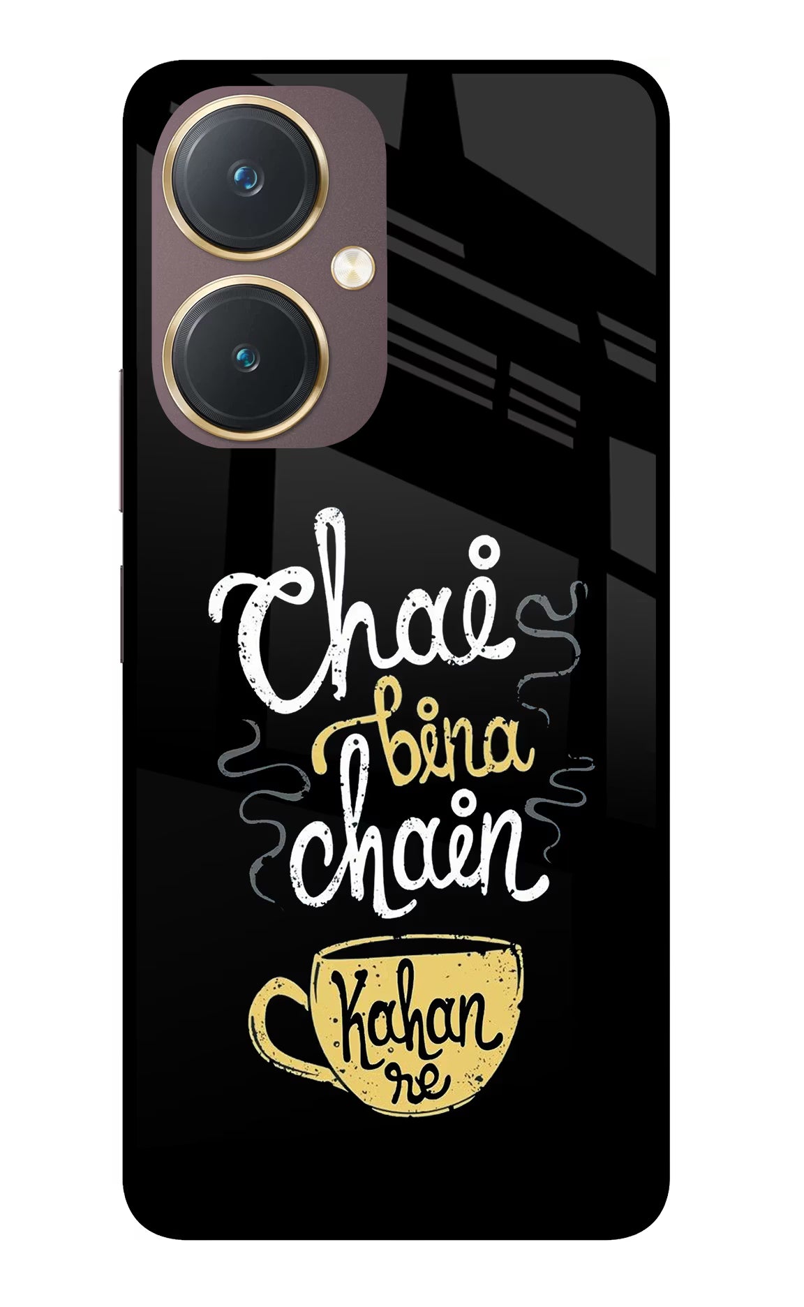 Chai Bina Chain Kaha Re Vivo Y27 Glass Case Back Cover by Casekaro