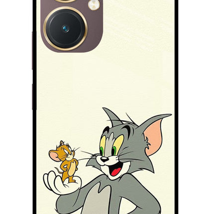 Tom & Jerry Vivo Y27 Glass Case Back Cover by Casekaro