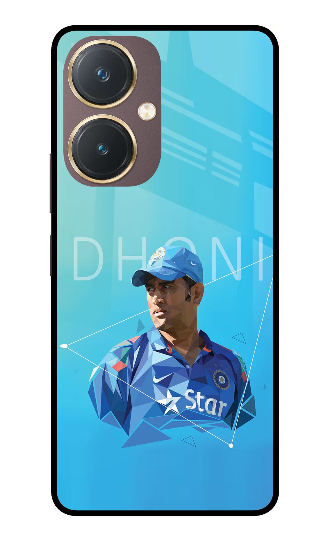 Dhoni Artwork Vivo Y27 Glass Case
