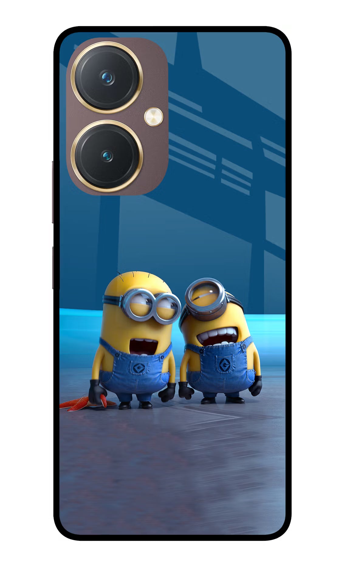 Minion Laughing Vivo Y27 Glass Case Back Cover by Casekaro