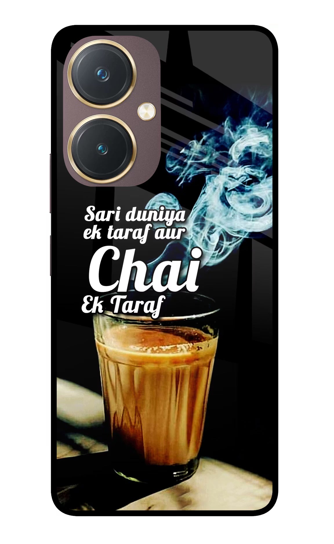 Chai Ek Taraf Quote Vivo Y27 Glass Case Back Cover by Casekaro