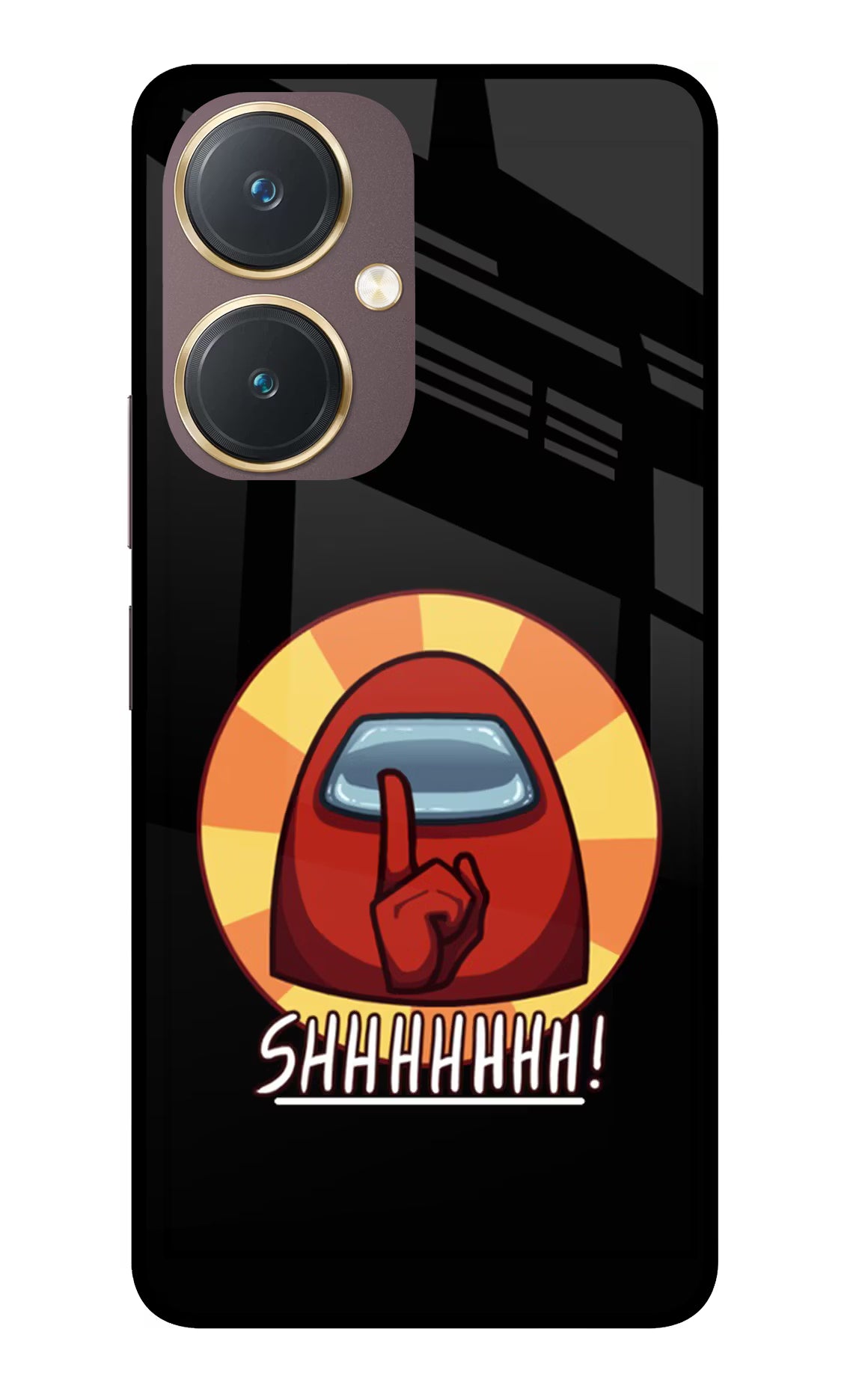Among Us Shhh! Vivo Y27 Glass Case Back Cover by Casekaro