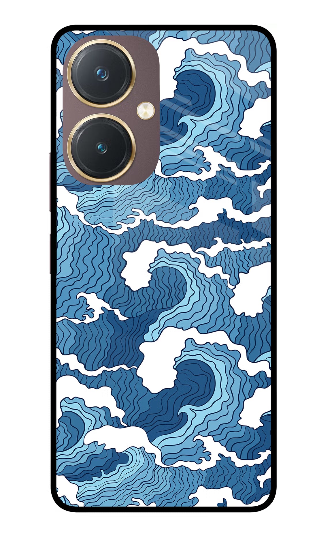 Blue Waves Vivo Y27 Glass Case Back Cover by Casekaro