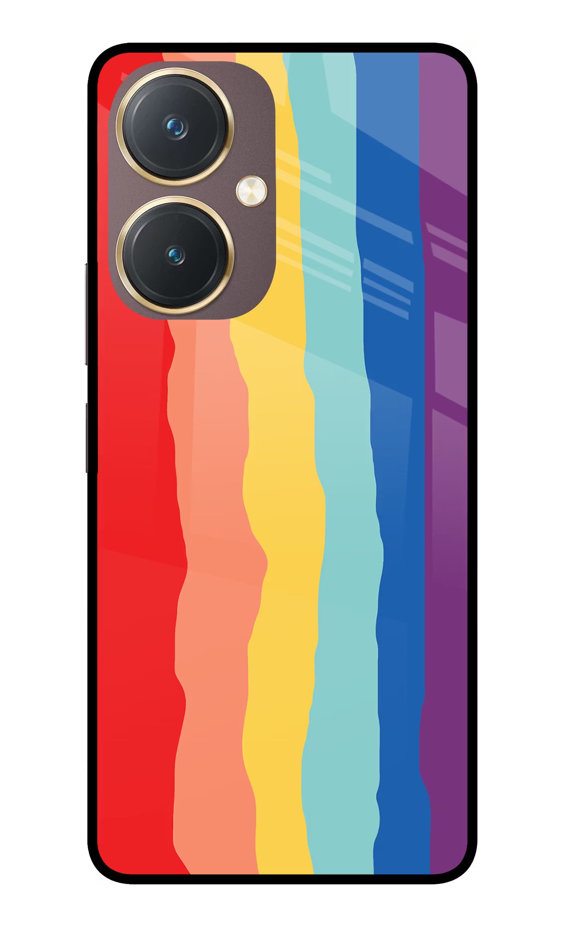 Rainbow Vivo Y27 Glass Case Back Cover by Casekaro
