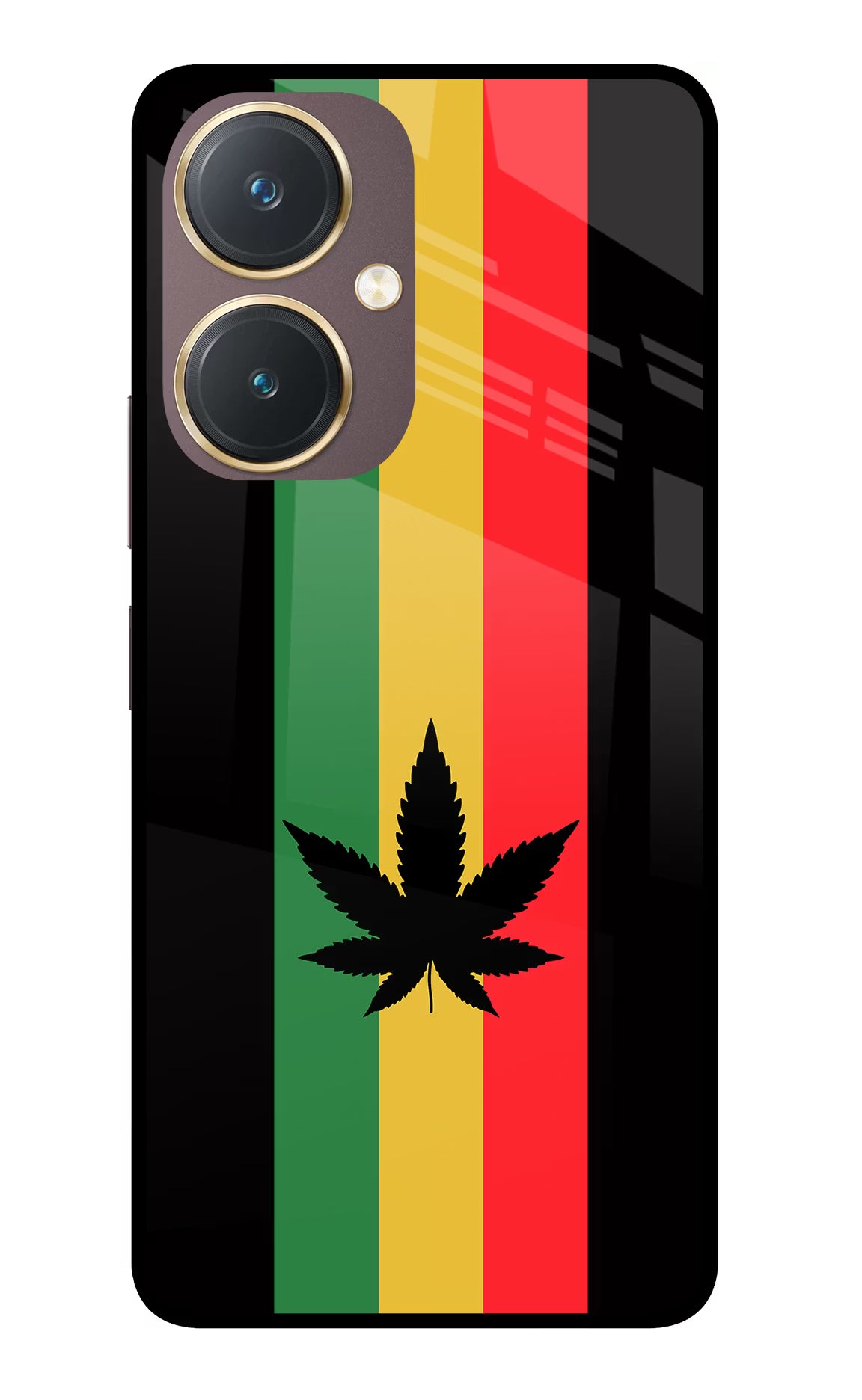 Weed Flag Vivo Y27 Glass Case Back Cover by Casekaro