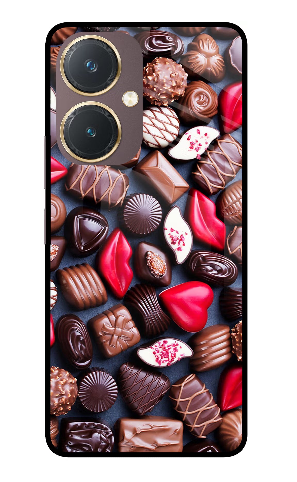 Chocolates Vivo Y27 Glass Case Back Cover by Casekaro