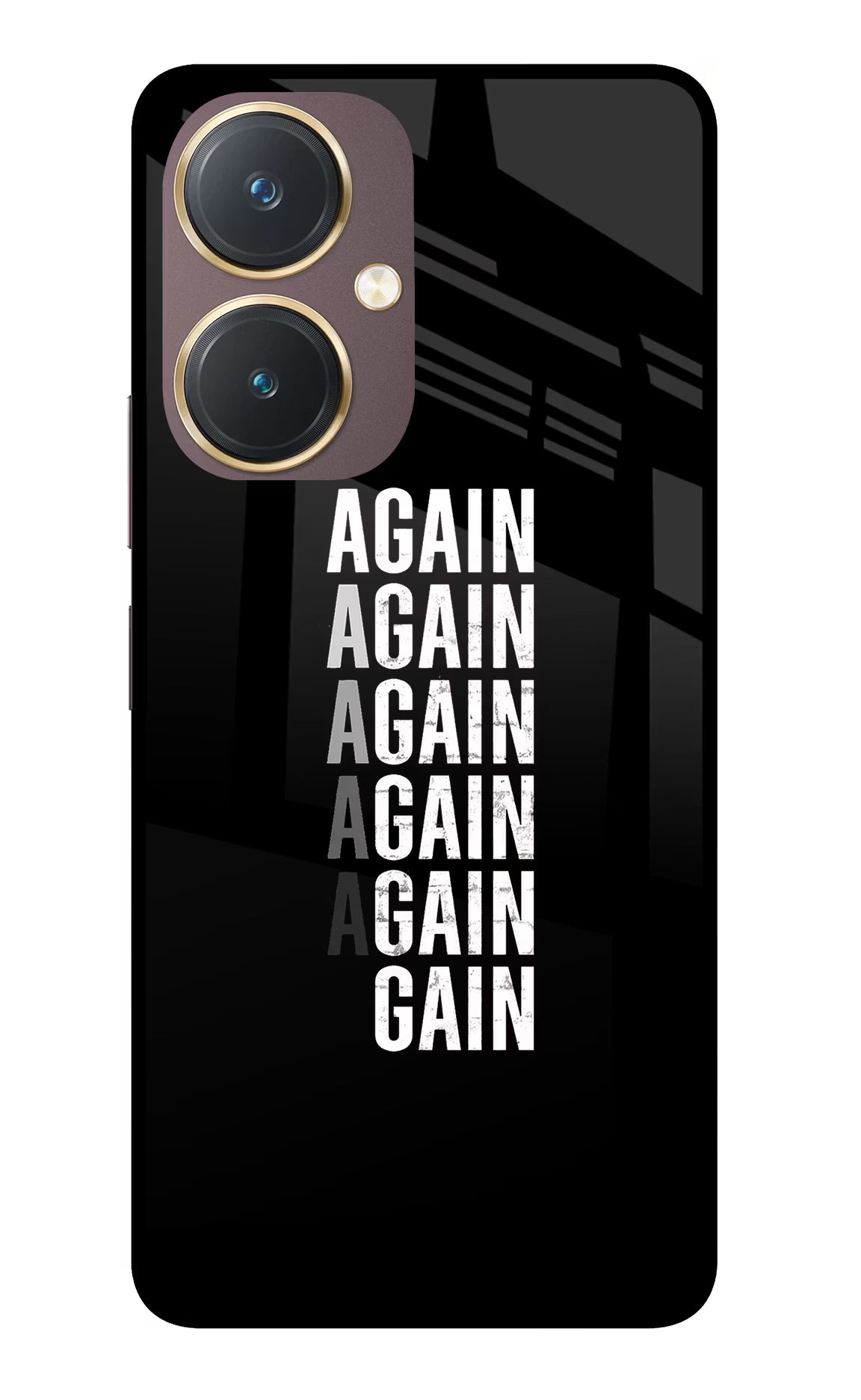 Again Again Gain Vivo Y27 Glass Case Back Cover by Casekaro