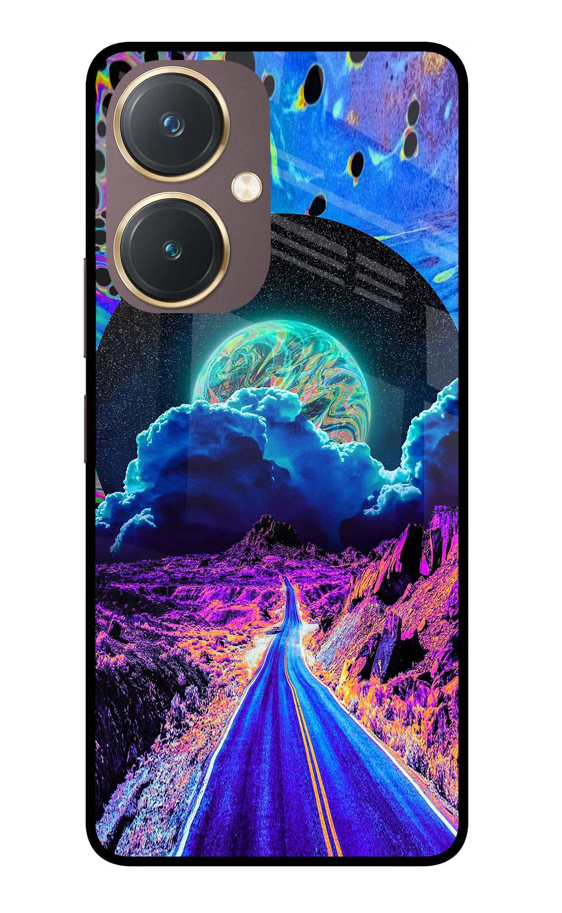 Psychedelic Painting Vivo Y27 Glass Case Back Cover by Casekaro