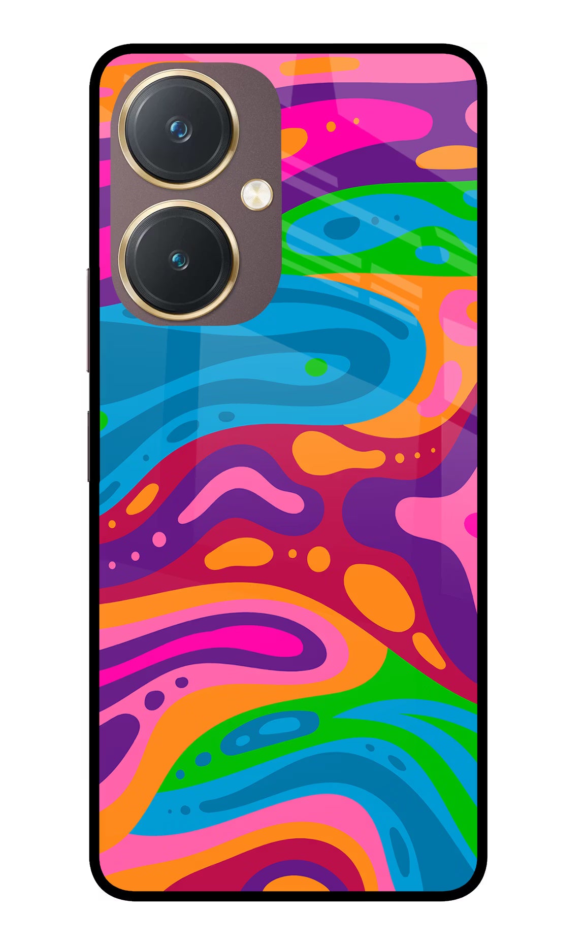 Trippy Pattern Vivo Y27 Glass Case Back Cover by Casekaro