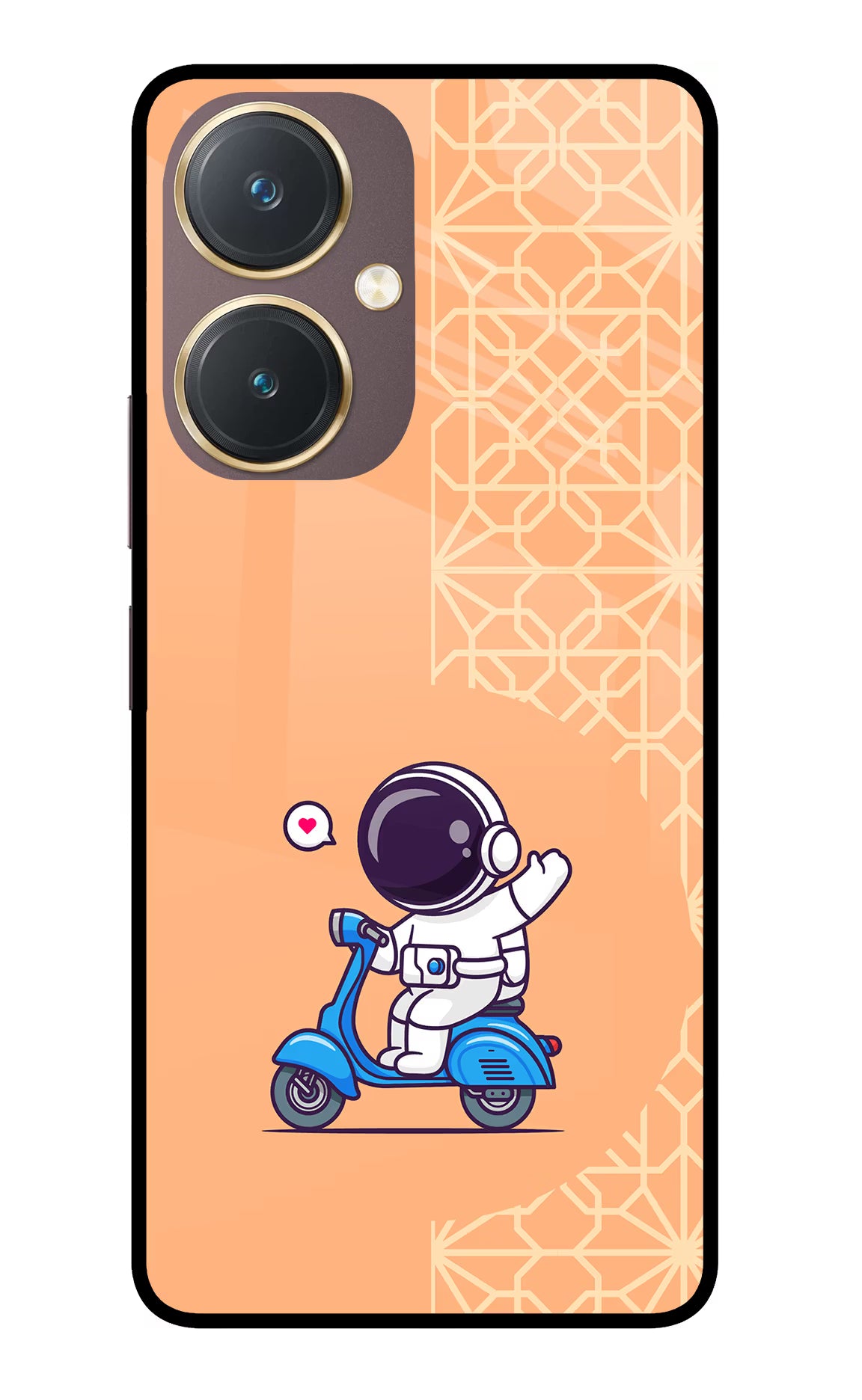 Cute Astronaut Riding Vivo Y27 Glass Case