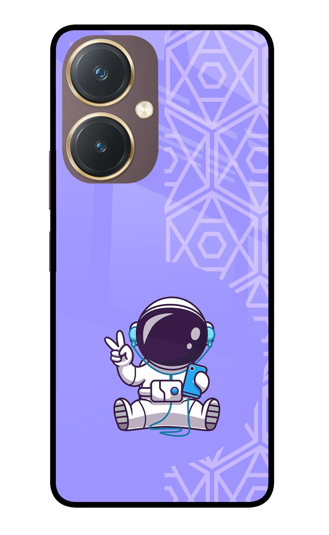 Cute Astronaut Chilling Vivo Y27 Glass Case