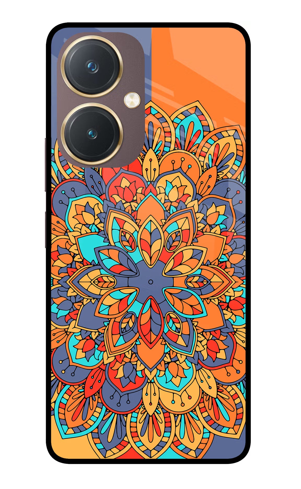 Color Mandala Vivo Y27 Glass Case Back Cover by Casekaro