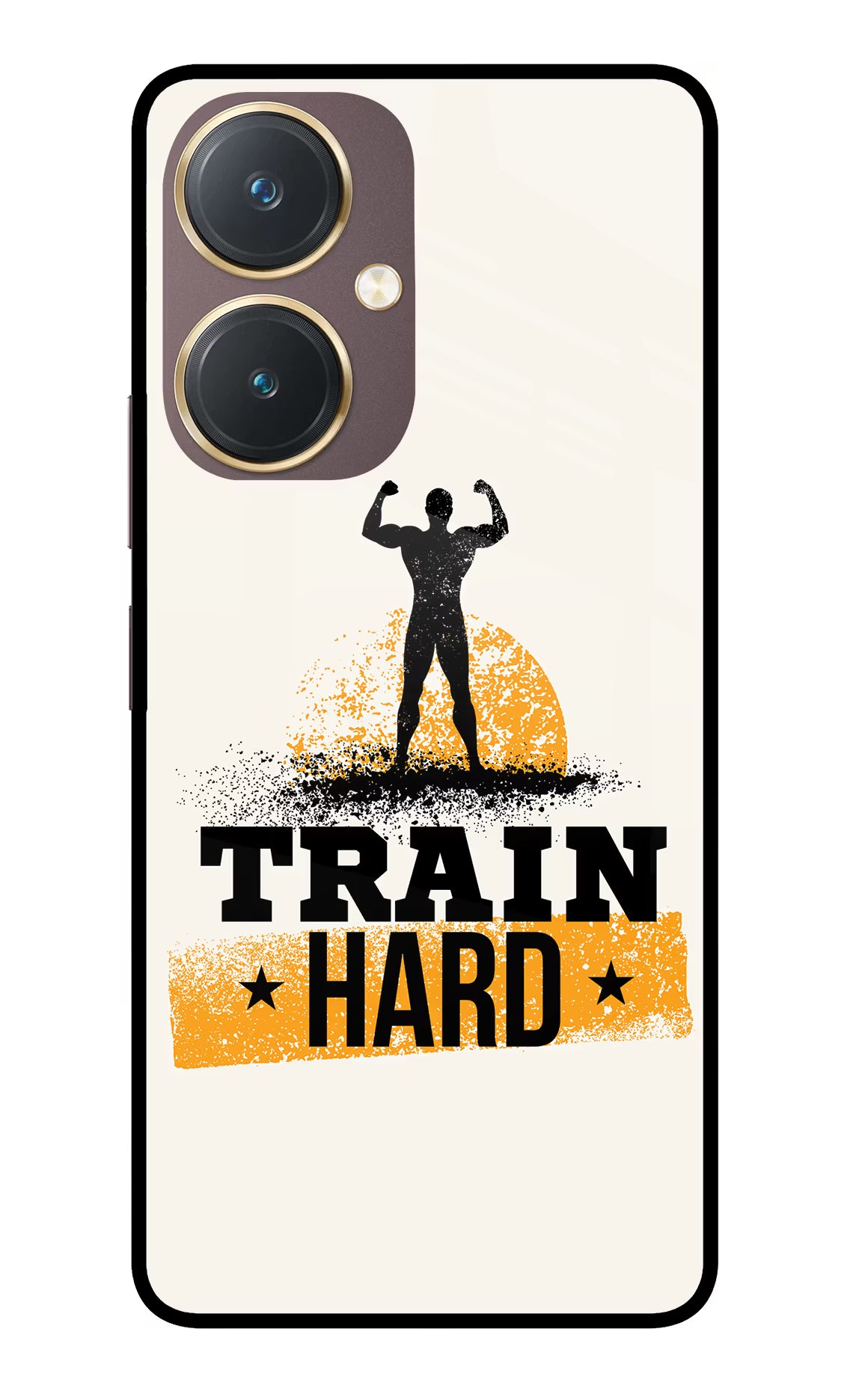 Train Hard Vivo Y27 Glass Case Back Cover by Casekaro