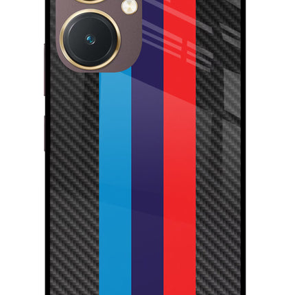 BMW Stripes Pattern Vivo Y27 Glass Case Back Cover by Casekaro