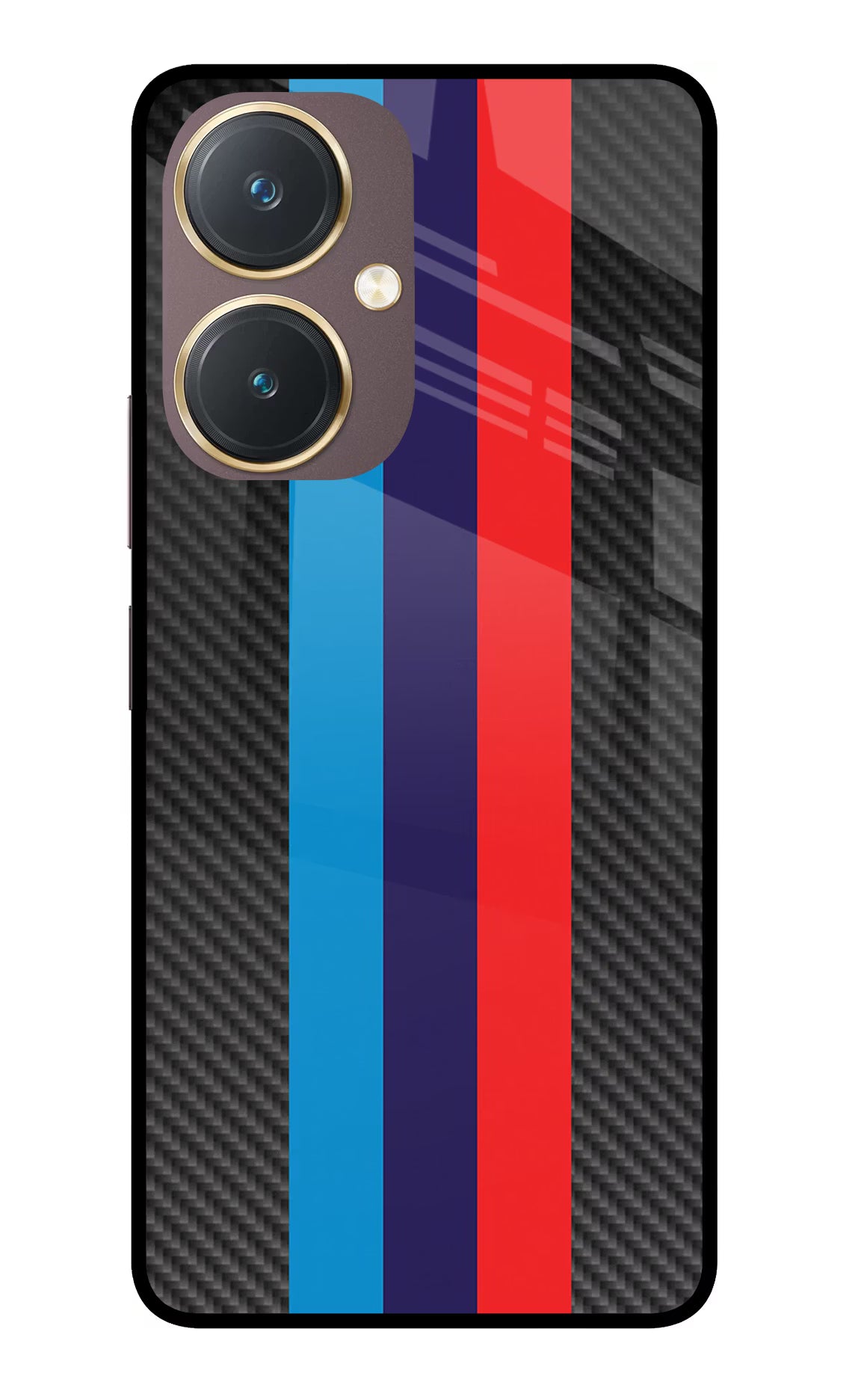BMW Stripes Pattern Vivo Y27 Glass Case Back Cover by Casekaro