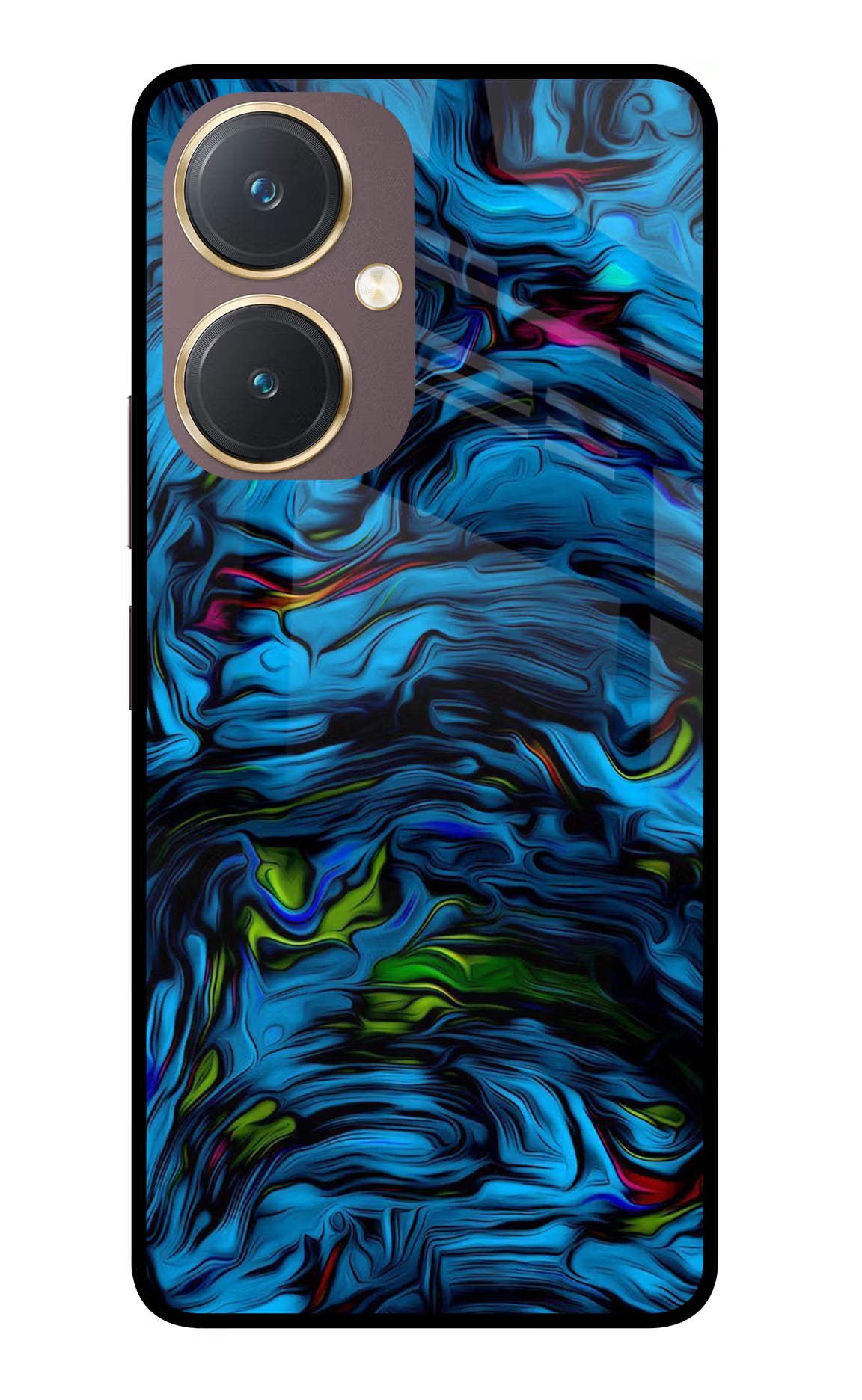 Dark Blue Abstract Vivo Y27 Glass Case