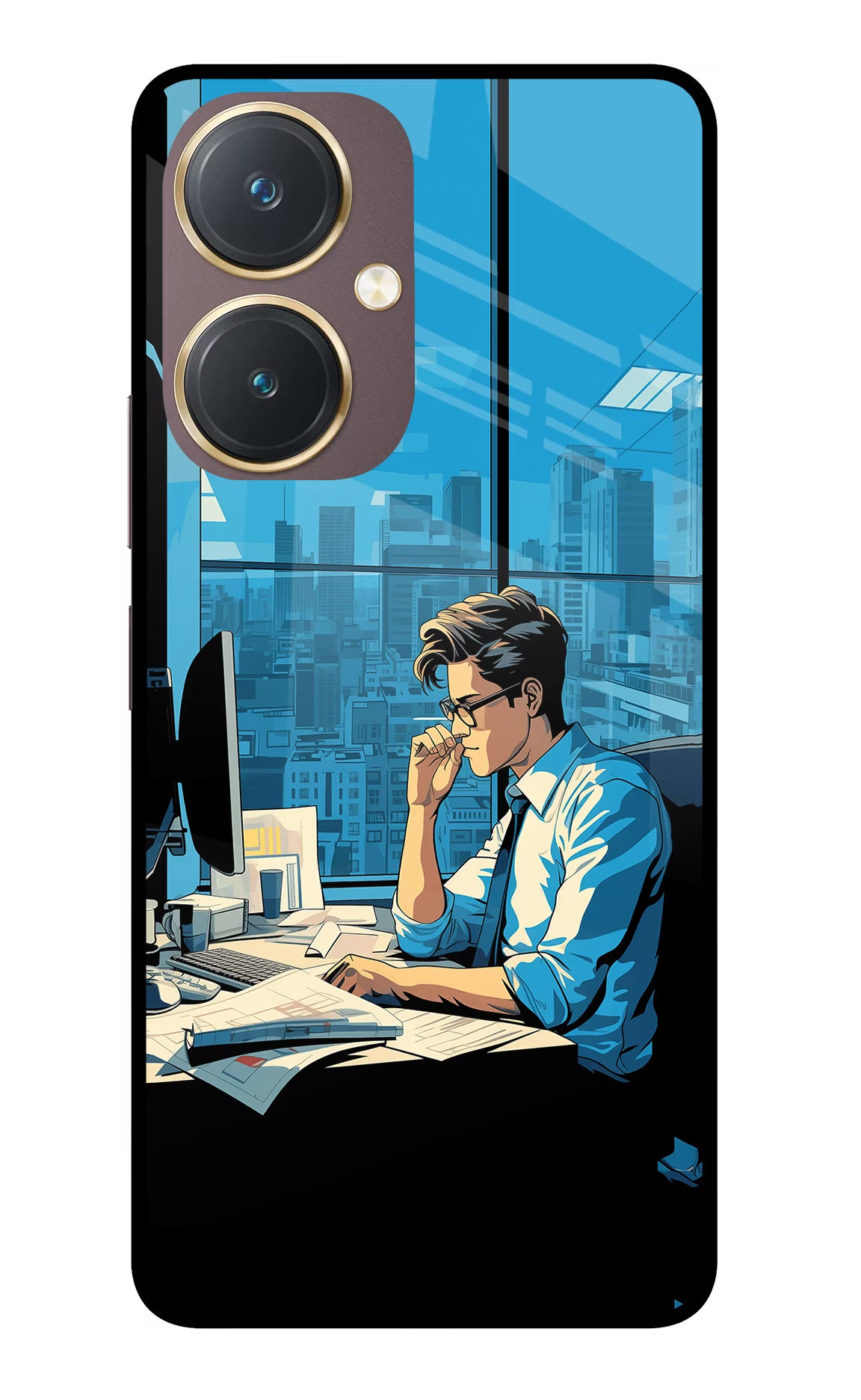 Focused Hustler (AI Generated) Vivo Y27 Glass Case