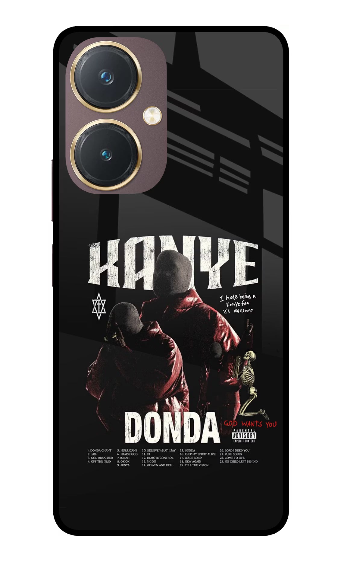 Donda Kanye West Vivo Y27 Glass Case Back Cover by Casekaro