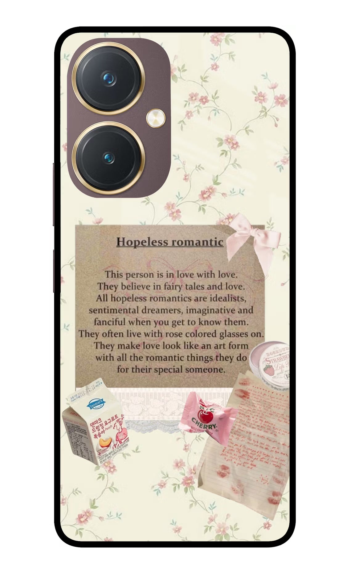 Hopeless Romantic Vivo Y27 Glass Case Back Cover by Casekaro