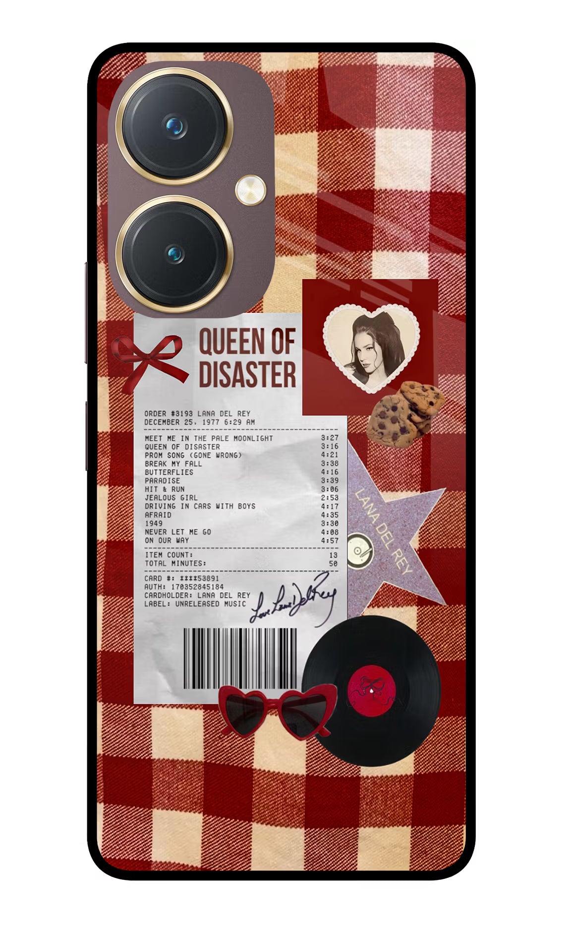 Queen of Disaster Vivo Y27 Glass Case Back Cover by Casekaro