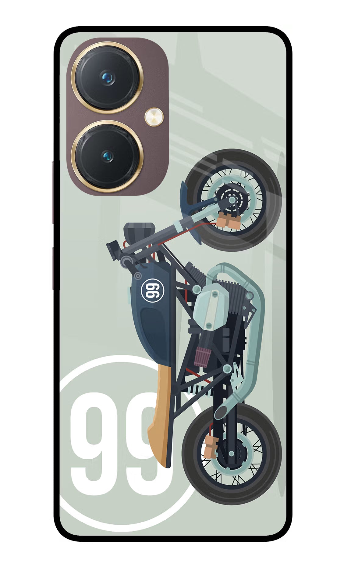 Classic Cafe Racer 99 Vivo Y27 Glass Case Back Cover by Casekaro